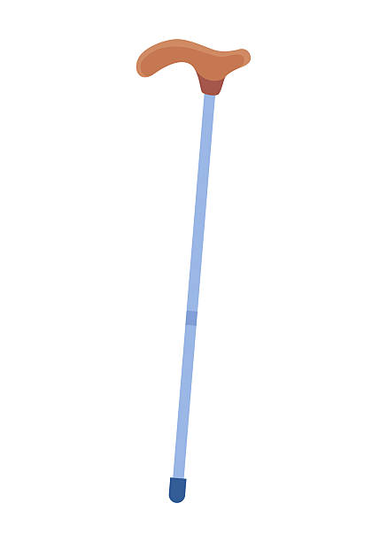 istock Illustration of a Stylish Walking Cane Featuring a Blue Shaft Design 2249388818