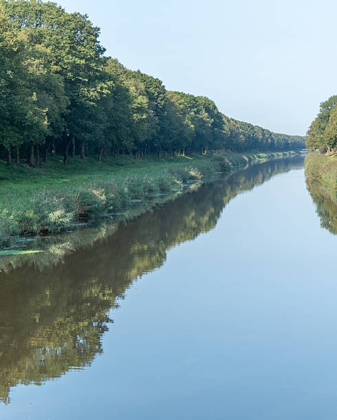 istock wide straight channel in the landscape 2249390621