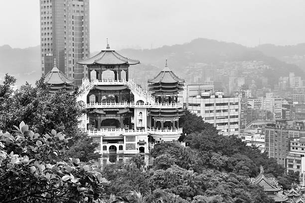 Keelung, Taiwan - urban cityscape with Zhupu Altar.