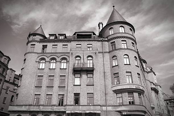 Stockholm, Sweden. Strandvagen street palace in Ostermalm district.