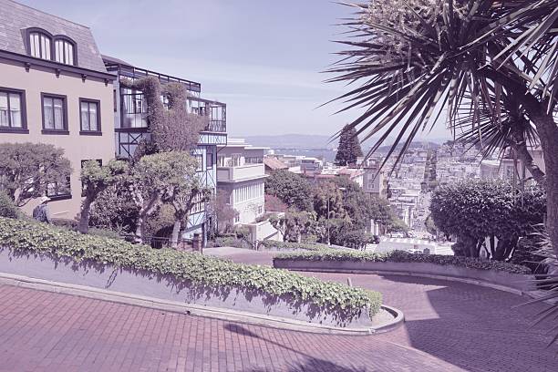 San Francisco, California, United States - famous winding Lombard Street.