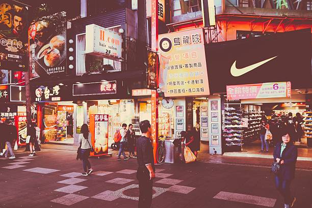 People visit Ximending shopping district in Taipei. Ximending is considered one of top shopping destinations in Taiwan, catering especially youth shoppers.