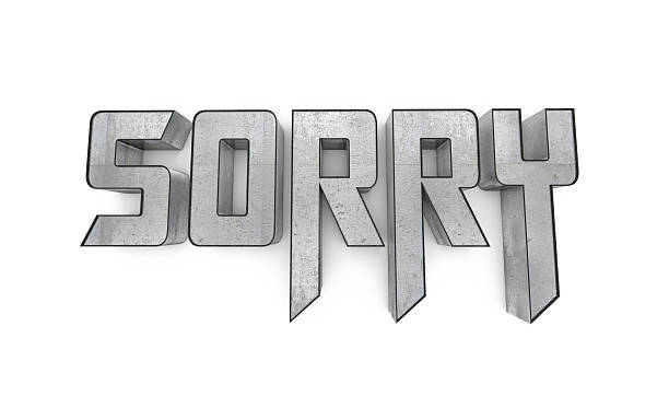 istock Sorry Metal Text on White Background 2249401494