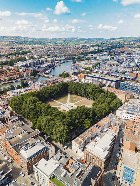 istock Drone view of Bristol Queen Square. Prepares for an exciting event with setup taking place in the heart of the city 2249407977