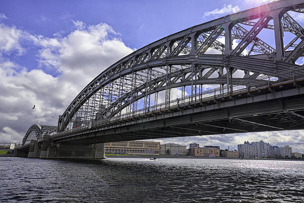 Bridge view in St. Petersburg, bridge railings