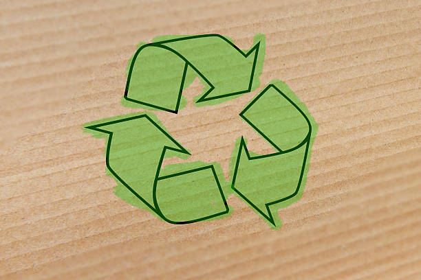 istock Symbol for refuse reuse recycle with cardboard background 2249423976