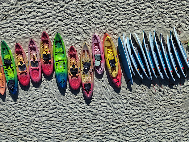 Plastic kayak sea on the beach