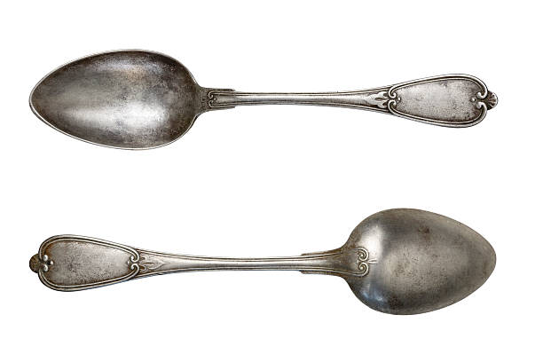 dirty spoon leftover food isolated