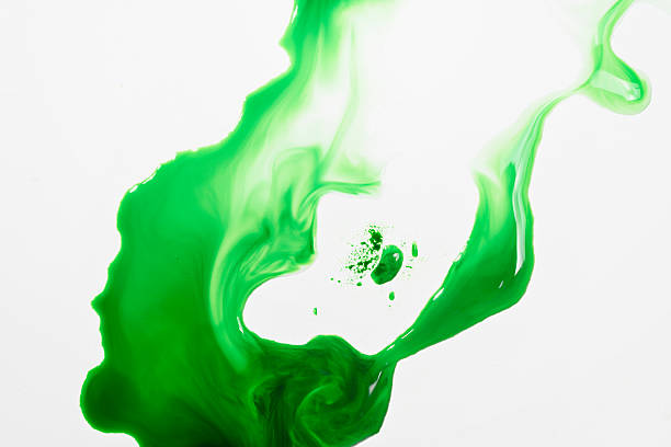 istock Fresh green liquid spill or splat with bubbles on a white background 2249446216