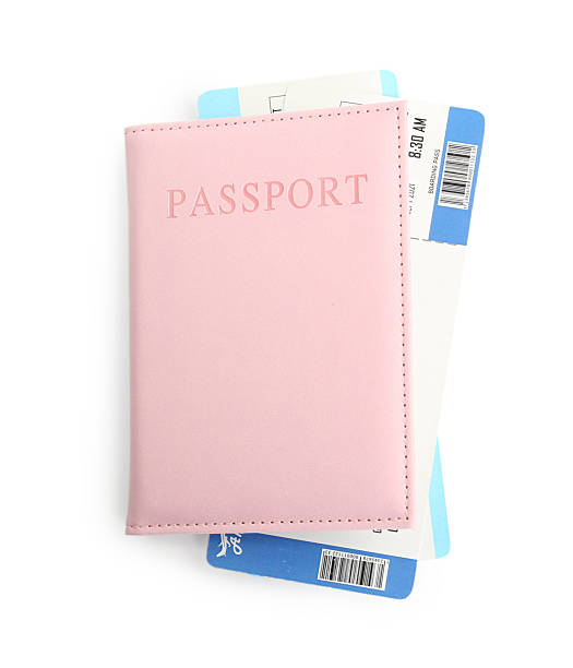 istock One passport with tickets isolated on white, top view 2249446818