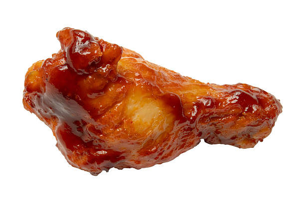 istock Grilled spicy chicken wing isolated on white background 2249447377