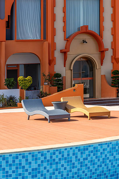 The guesthouse is decorated in many bright colors
