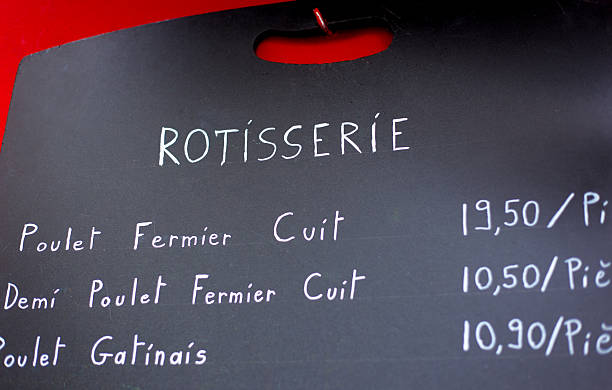 Paris, France: Handwritten Rotisserie Blackboard Menu with price
