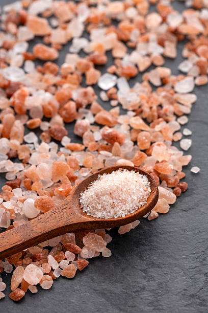 istock Fine Himalayan pink salt - Pure crystal salt in a spoon. 2249473269