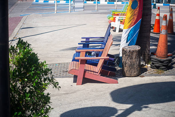 two empty chairs overlooking the ocean