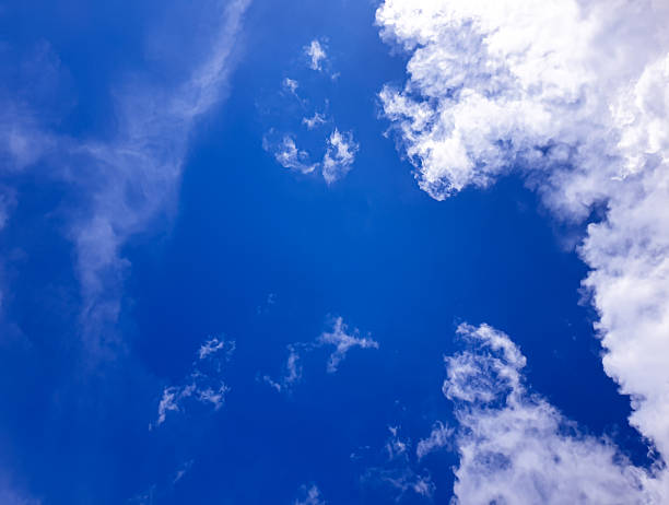 istock Wide sky view showing dynamic cloud formations against a vivid blue backdrop, perfect for nature visuals, calm atmosphere concepts, and open space themed layouts. 2249476774