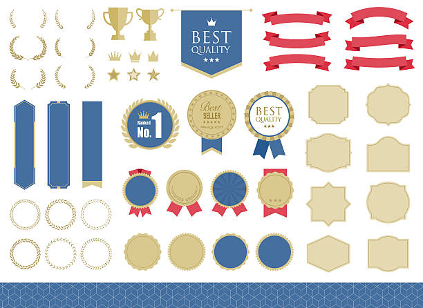 Flat design award items illustration collection