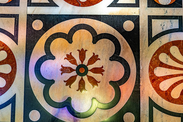 Blue and white azulejos ceramic tiles with floral design illustations and motives and patterns