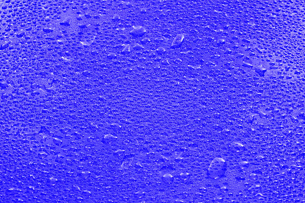 Water drops on blue background