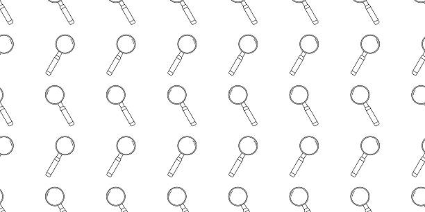 istock Seamless pattern of outline magnifying glasses in simple line style, perfect for backgrounds, search themes, and modern graphic designs 2249486877