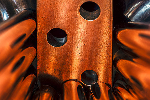 The copper varnished wire reeled up on the coil