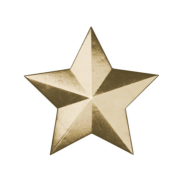 istock Three-dimensional realistic gold metallic Christmas star isolated 2249492579