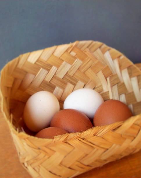 istock close up of several chicken and duck eggs in a woven bamboo container 2249494320