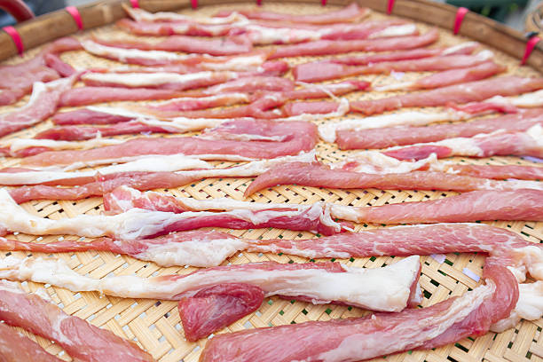 Sun-dried pork, a food preservation concept