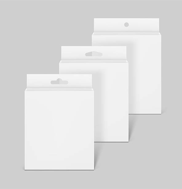 istock Hanging packaging box with hang slot mockup for electronic and mobile accessories. 2249495766