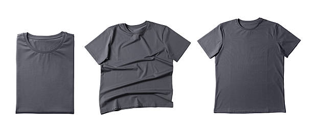 istock Blank grey t-shirts on white background, collage. Mockup for design 2249502260