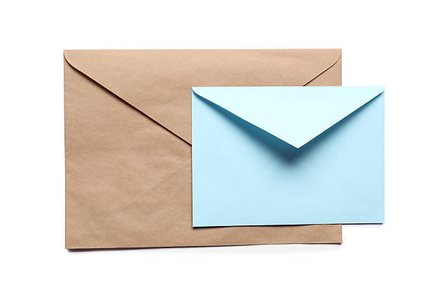 istock Envelopes isolated on white, top view. Mockup for design 2249504042