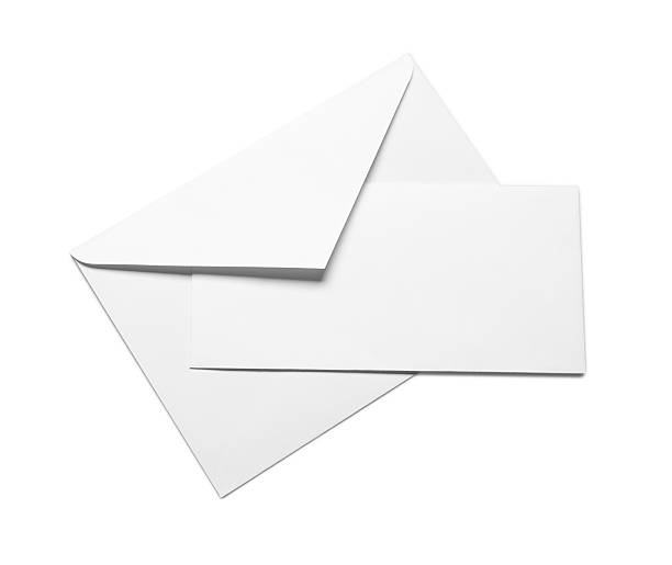 istock Envelope with card isolated on white, top view. Mockup for design 2249504088
