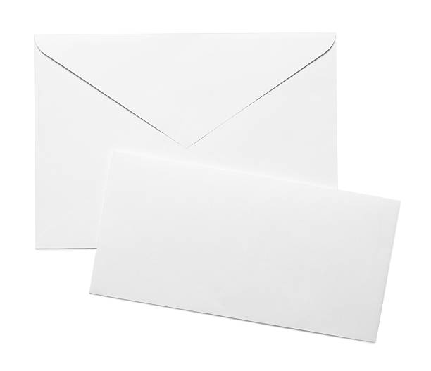 istock Envelope with card isolated on white, top view. Mockup for design 2249504173
