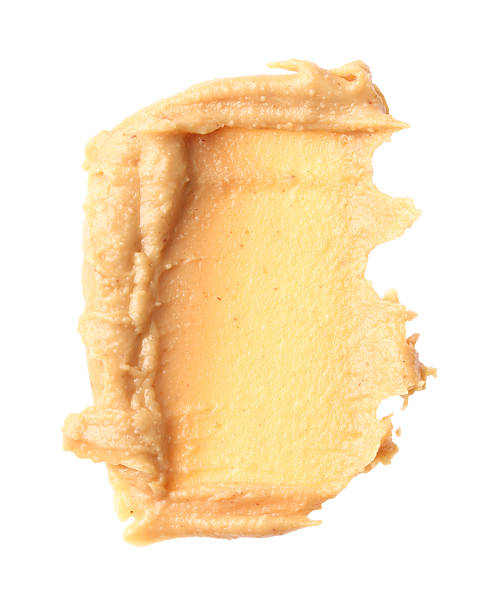 istock Sample of tasty nut butter isolated on white, top view 2249505637