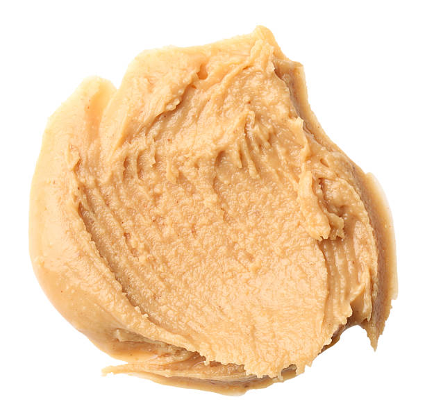 istock Sample of tasty nut butter isolated on white, top view 2249505952