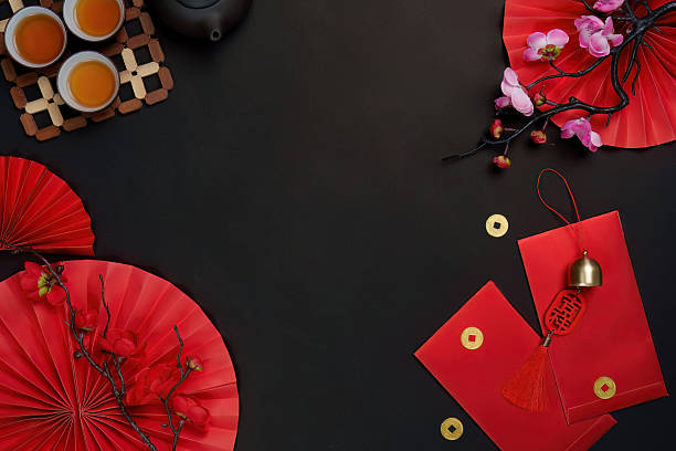 istock Elegant Chinese New Year background with tea and decorations 2249509504