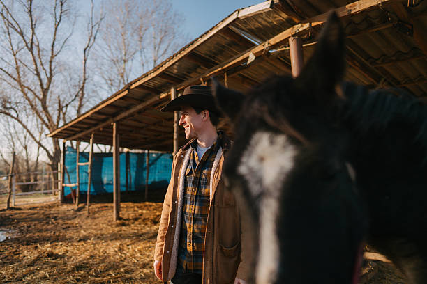 istock Man at the horse ranch 2249520738