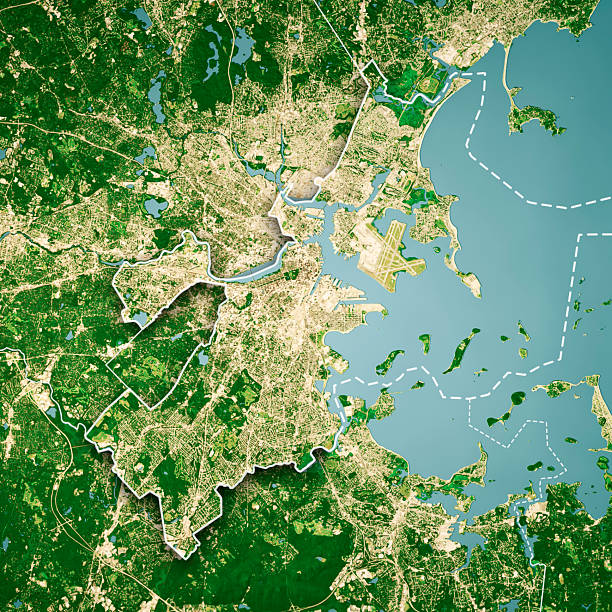 istock Suffolk County MA Satellite Topographic Map 3D Render Color Border 2249528071