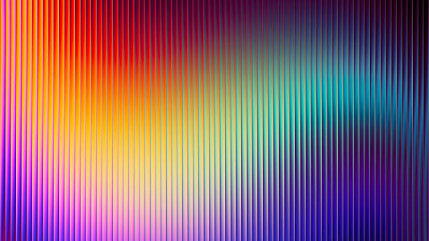 istock Abstract ribbed fractal texture with glass effect and bright smooth fluted vertical lines of rainbow gradient. Bold and dynamic design blending bright colors and geometry for modern visual art project 2249530372