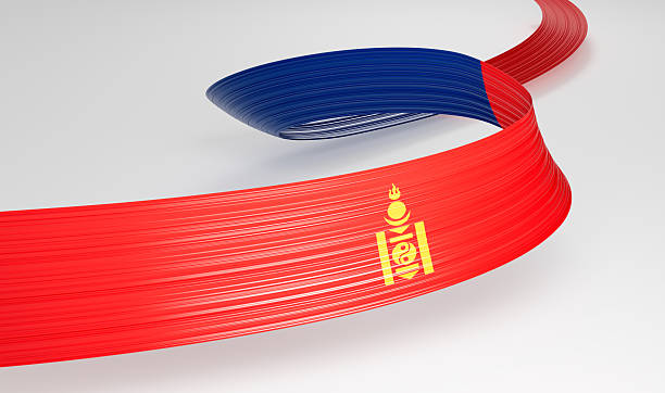 3d Flag Of Mongolia 3d Wavy Shiny Mongolia Ribbon Isolated On White Background 3d Illustration