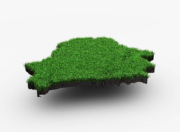 istock Belarus Map Soil Land Geology Cross Section Green Grass And Rock Ground Texture 3d Illustration 2249541203