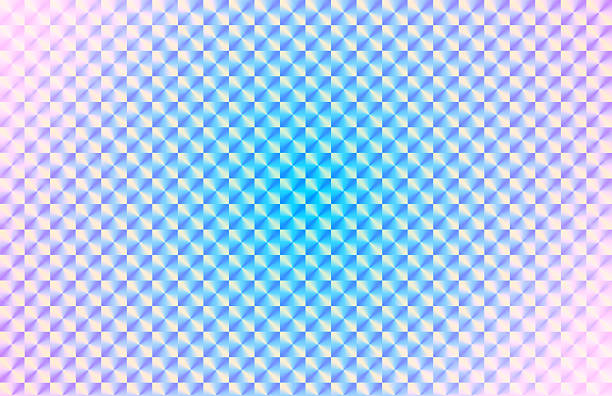 Retro style hologram sticker background. Blue and pink gradient prism pattern.
