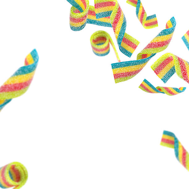 istock Weightless jelly candy strips forming a frame - real photography with clean central copy space. 2249543052