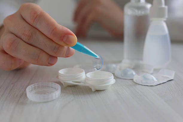 istock Contact lenses for correcting vision against a light background. 2249548086