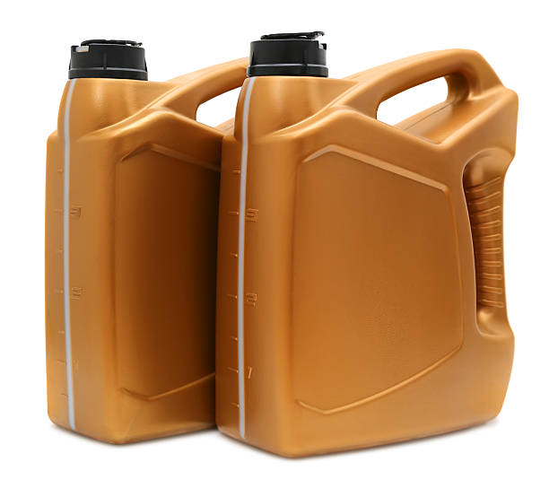 istock Plastic bottles from automobile oils isolated on a white background 2249548241