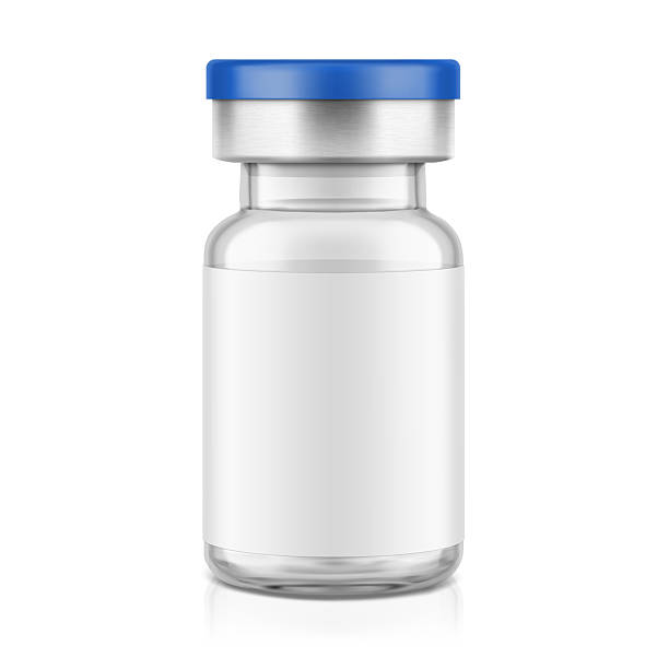 istock Transparent glass vial for injections mockup. 2249548942