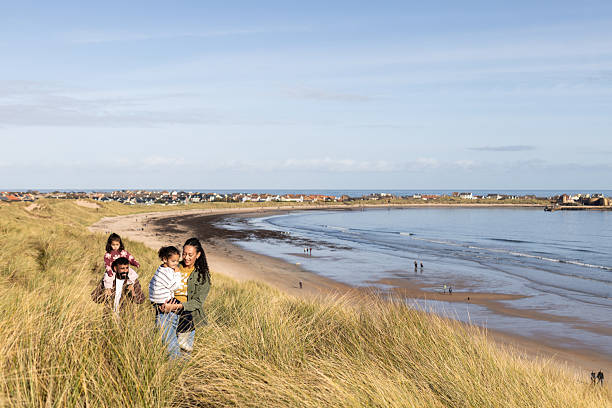Kinshaldy Beach beside Tentsmuir National nature Reserve in the Fife region of Scotland, United Kingdom.