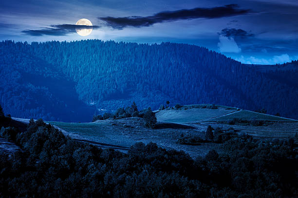 istock mountainous countryside landscape with rolling hills on summer night 2249551436