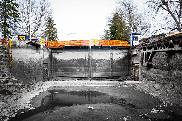 During the winter months Lock 32 is under maintenance at Lock 32 Canal State Park, located in Brighton just south of Rochester, New York.