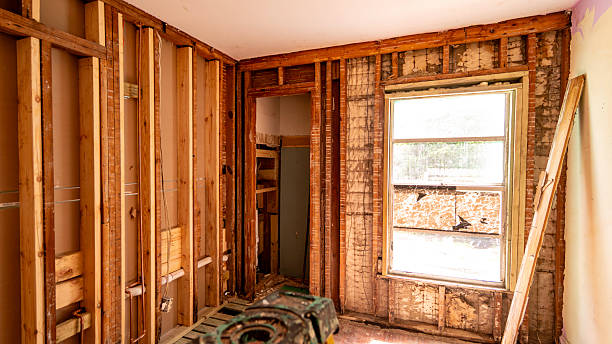 istock Residential construction zone, historic hurricane damaged Florida home undergoing renovation and restoration work. Damaged walls and floors from water and wind intrusion 2249555508